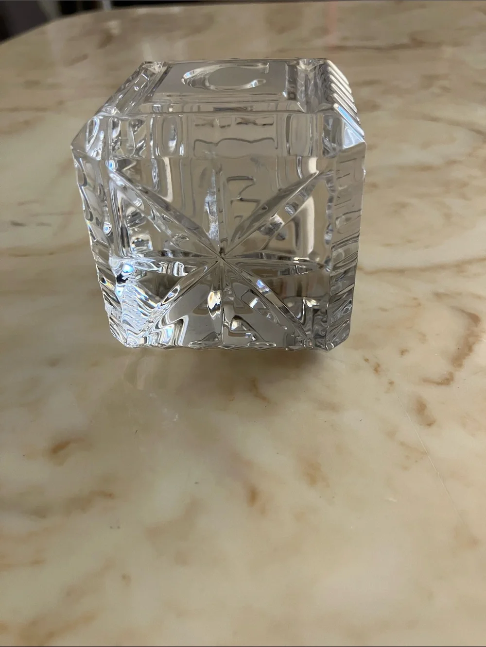 Waterford Crystal Clear Glass Baby Block